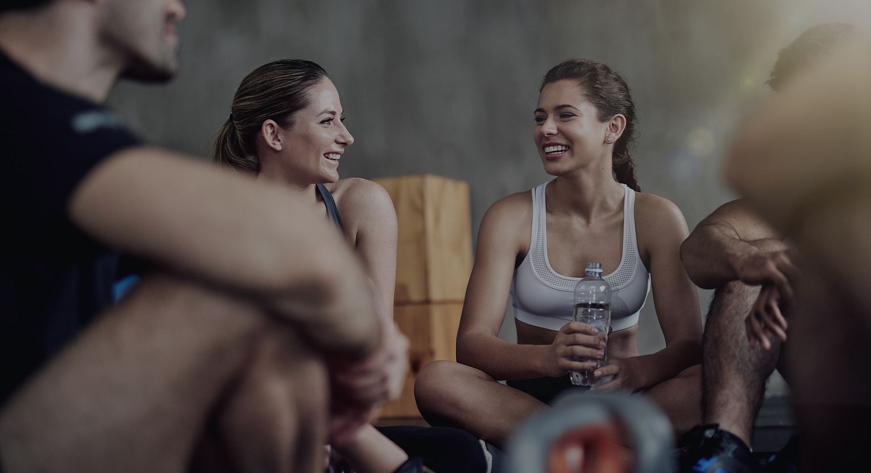 Members relaxing after training