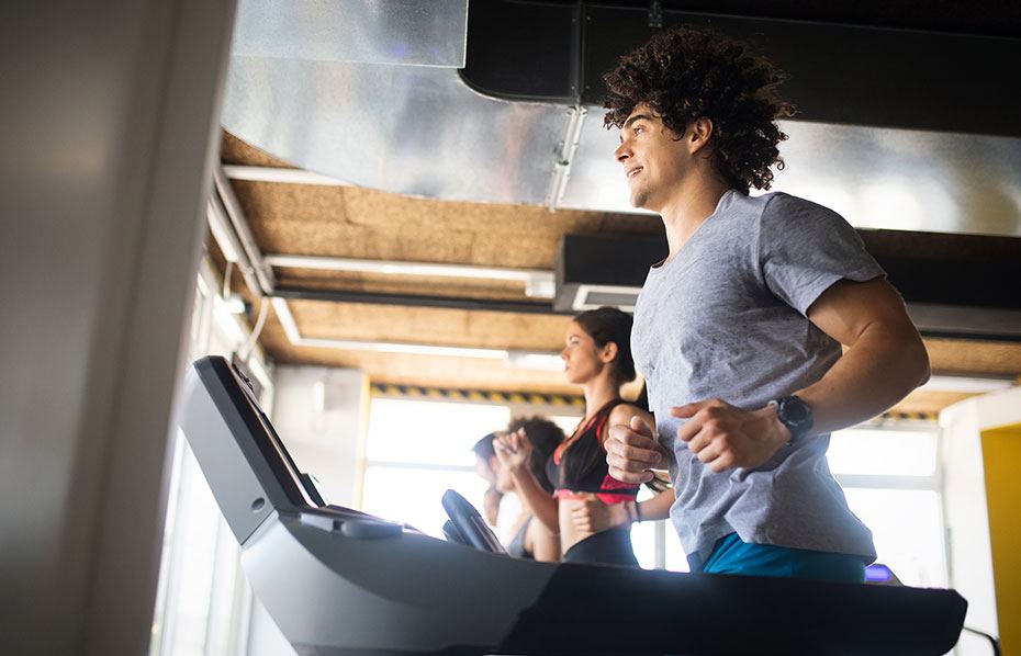Treadmills on the cardio deck