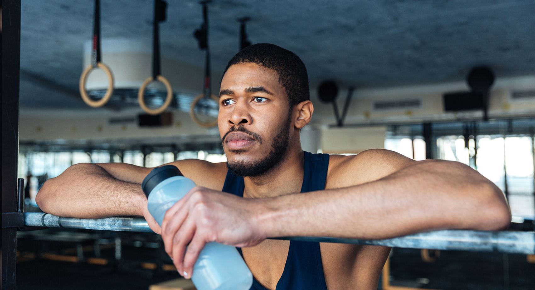 Athlete recovering with water